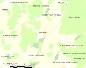 Poziția localității Mauvages