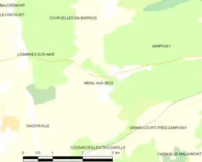 Poziția localității Ménil-aux-Bois