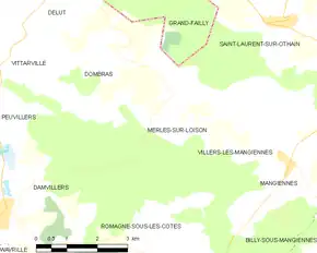 Poziția localității Merles-sur-Loison