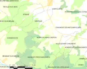 Poziția localității Moirey-Flabas-Crépion