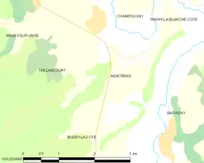 Poziția localității Montbras