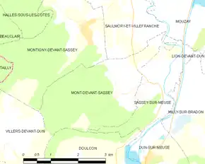 Poziția localității Mont-devant-Sassey