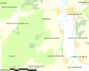 Poziția localității Les Monthairons