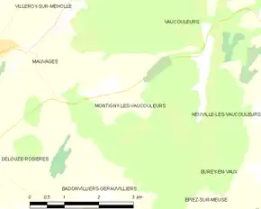 Poziția localității Montigny-lès-Vaucouleurs