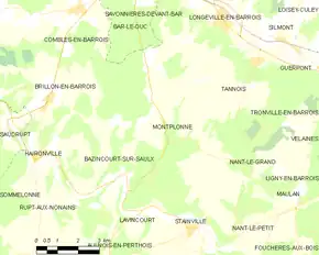 Poziția localității Montplonne