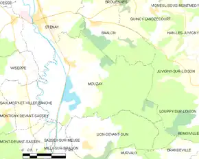 Poziția localității Mouzay