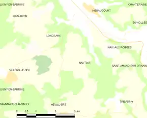 Poziția localității Nantois