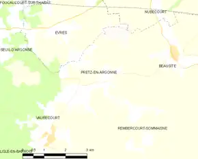 Poziția localității Pretz-en-Argonne