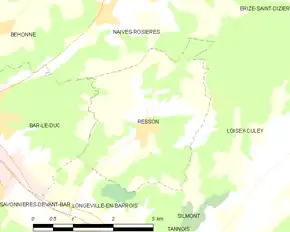 Poziția localității Resson