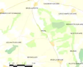 Poziția localității Raival