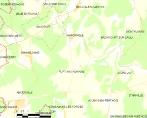 Poziția localității Rupt-aux-Nonains