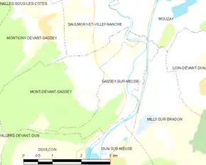 Poziția localității Sassey-sur-Meuse