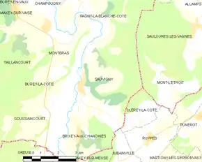 Poziția localității Sauvigny