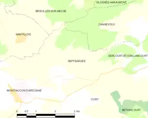 Poziția localității Septsarges
