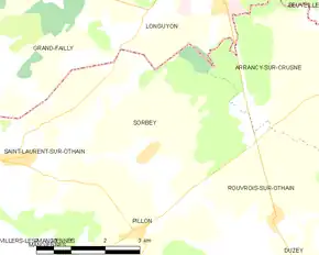 Poziția localității Sorbey