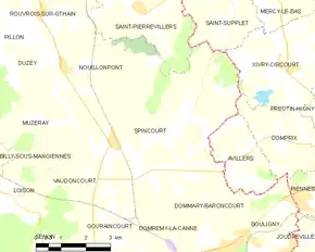 Poziția localității Spincourt