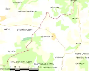 Poziția localității Thonne-le-Thil