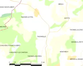 Poziția localității Thonnelle