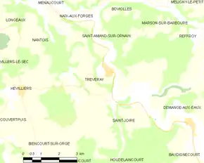 Poziția localității Tréveray