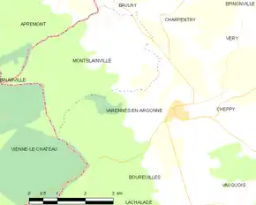 Poziția localității Varennes-en-Argonne