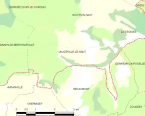 Poziția localității Vaudeville-le-Haut