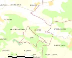 Poziția localității Velosnes