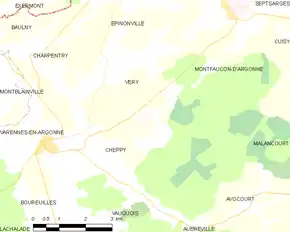 Poziția localității Véry