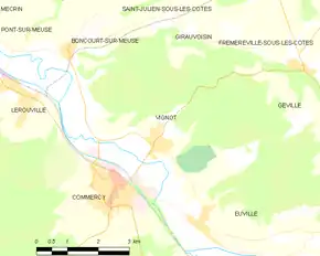 Poziția localității Vignot