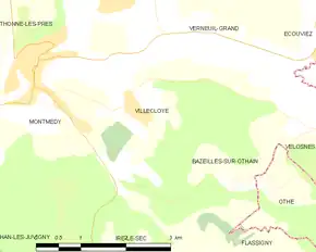 Poziția localității Villécloye