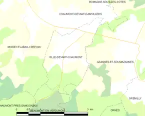 Poziția localității Ville-devant-Chaumont