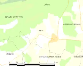 Poziția localității Waly