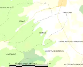 Poziția localității Wavrille