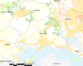 Poziția localității Arradon