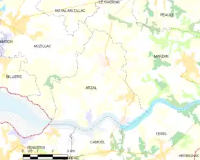 Poziția localității Arzal