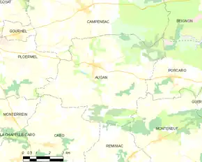 Poziția localității Augan