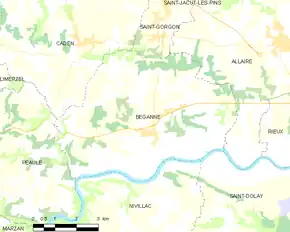 Poziția localității Béganne