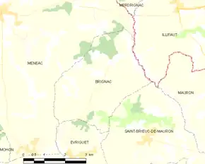 Poziția localității Brignac