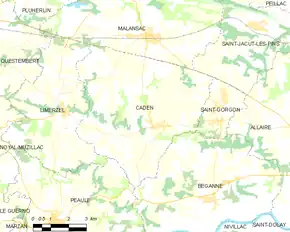 Poziția localității Caden