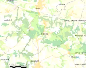 Poziția localității Camors