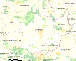 Poziția localității Carentoir