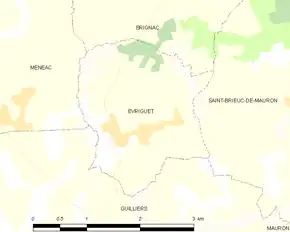 Poziția localității Évriguet