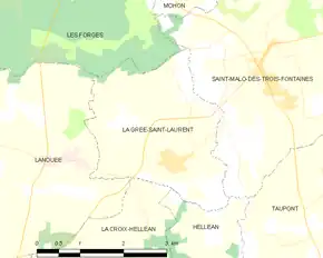 Poziția localității La Grée-Saint-Laurent