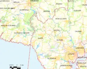 Poziția localității Guidel