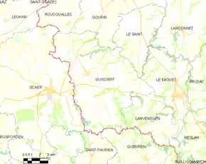 Poziția localității Guiscriff