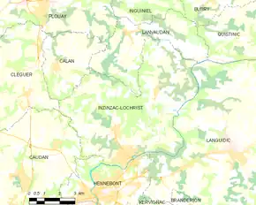Poziția localității Inzinzac-Lochrist