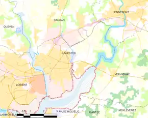 Poziția localității Lanester