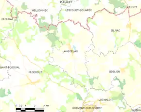 Poziția localității Langoëlan