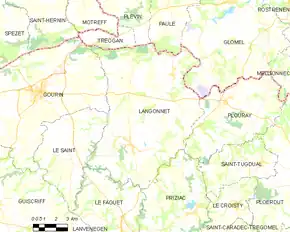 Poziția localității Langonnet