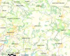 Poziția localității Languidic