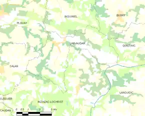 Poziția localității Lanvaudan